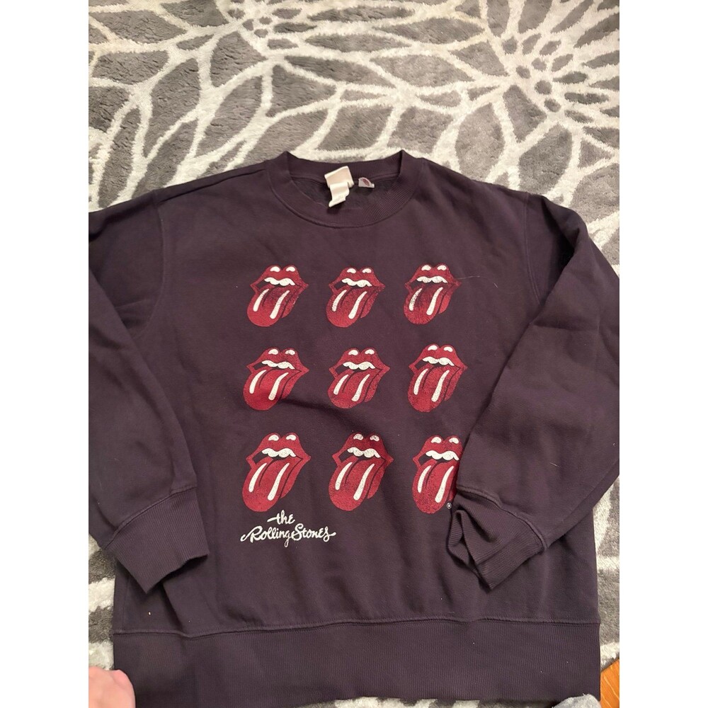 Black H&M The Rolling Stones Crewneck Sweater